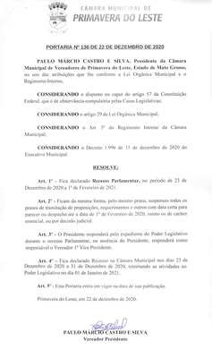 Portaria 136/2020