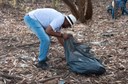 Ação de limpeza da nascente afluente do Córrego Traíra