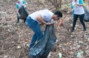 Ação de limpeza da nascente afluente do Córrego Traíra