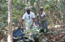 Ação de limpeza da nascente afluente do Córrego Traíra