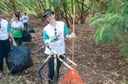 Ação de limpeza da nascente afluente do Córrego Traíra