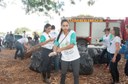 Ação de limpeza da nascente afluente do Córrego Traíra