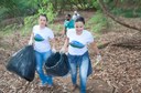 Ação de limpeza da nascente afluente do Córrego Traíra
