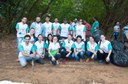 Ação de limpeza da nascente afluente do Córrego Traíra