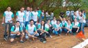 Ação de limpeza da nascente afluente do Córrego Traíra