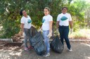 Ação de limpeza da nascente afluente do Córrego Traíra