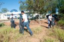 Ação de limpeza da nascente afluente do Córrego Traíra