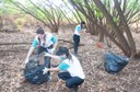 Ação de limpeza da nascente afluente do Córrego Traíra
