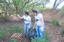 Ação de limpeza da nascente afluente do Córrego Traíra