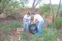 Ação de limpeza da nascente afluente do Córrego Traíra
