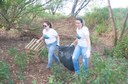 Ação de limpeza da nascente afluente do Córrego Traíra