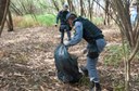 Ação de limpeza da nascente afluente do Córrego Traíra