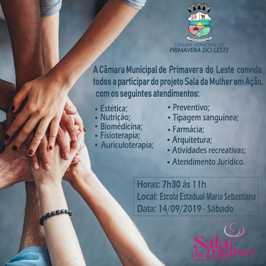Câmara realizará 2ª edição da Sala da Mulher em Ação, no bairro Primavera III