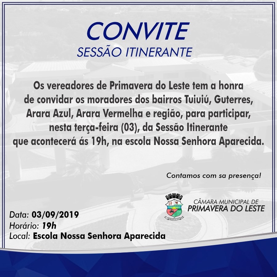 Câmara realizará sessão itinerante na região do Tuiuiú