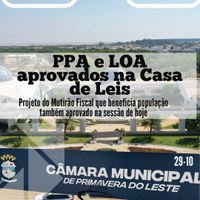 MUTIRÃO FISCAL FOI APROVADO NA CASA